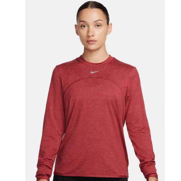 Nike Tops - Nike Dri-FIT Swift Element UV Running Top in Noble Red/Cedar/Htr at Nord…